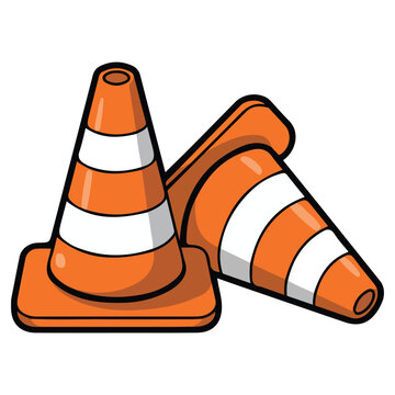 Construction barrier orange isolated vector illustration on white background