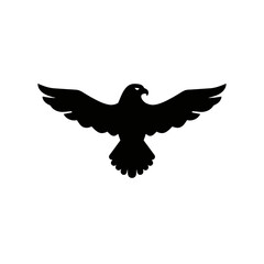 Soaring Eagle Silhouette: Majestic Bird in Flight