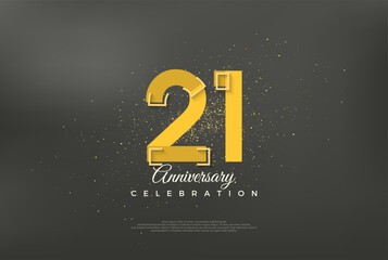 Anniversary number modern, premium vector background for 21st anniversary.