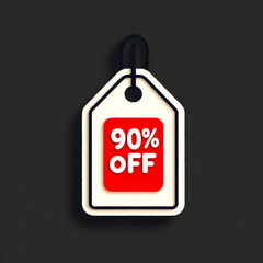 Discount tag with 90% off