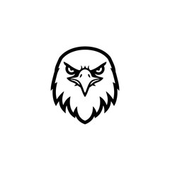 Bold Eagle Head - Minimalist Vector Illustration