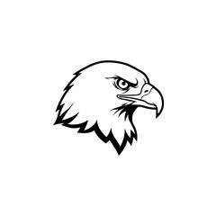 Eagle Head Outline - Vector Illustration for Design