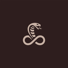Cobra logo forming an infinity symbol in sleek design.