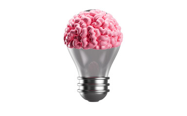 Human brain inside the light bulb, Creativity and inspiration concepts, 3d rendering.