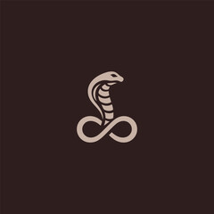 Cobra logo forming an infinity symbol in sleek design.