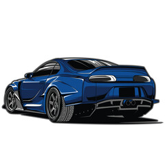 blue sports car
