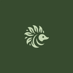 Hedgehog logo forming a leaf-shaped silhouette design.