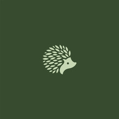 Hedgehog logo forming a leaf-shaped silhouette design.