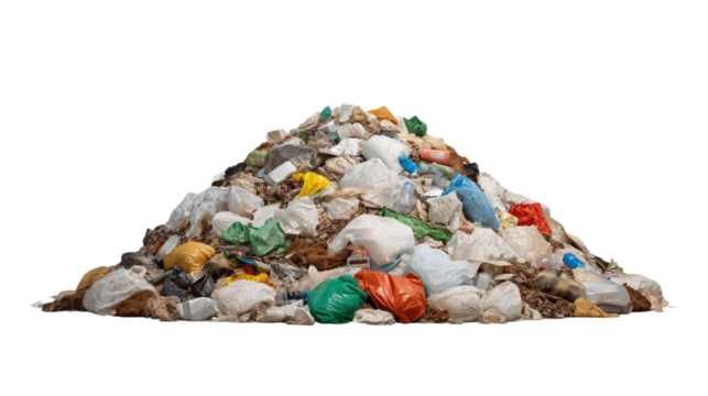 Pile of Waste: A visual representation of excess consumption and environmental impact, showcasing a substantial accumulation of trash.
