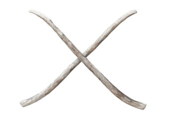 Two crossed wooden rods