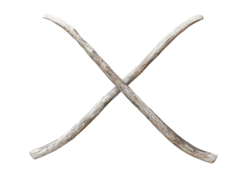 Two crossed wooden rods