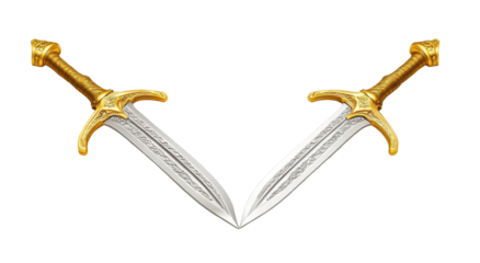 Two crossed swords, ornate hilts