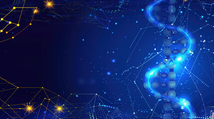 Fototapeta premium Glowing DNA double helix with methyl groups representing epigenetic modifications, genetic research and biotechnology concepts, science and medical innovation.