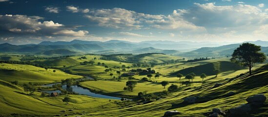 Beautiful panorama of a valley