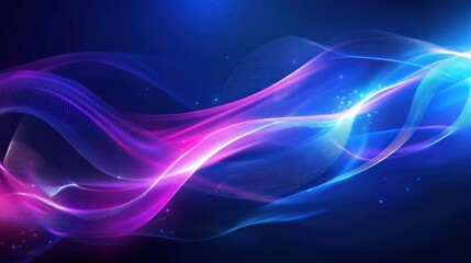 Fototapeta premium Abstract glowing waves of vibrant purple and blue light