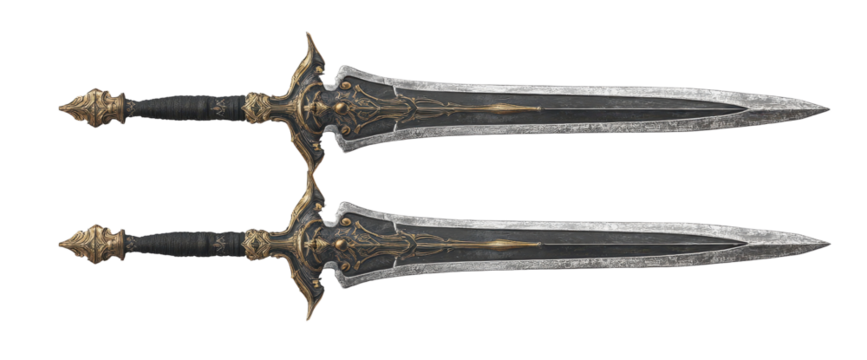 Ornate Double-Bladed Swords