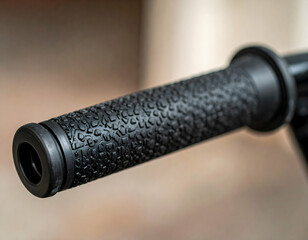 Closeup View Of Textured Black Bicycle Handlebars