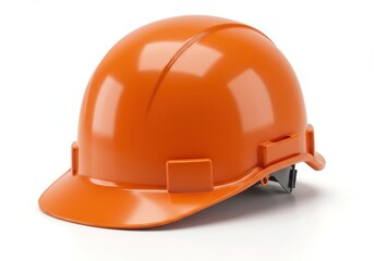 Fototapeta premium Orange Hard Hat Safety Helmet Construction Worker Protection Isolated on White Background