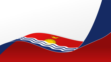 wavy Kiribati flag background with copy space for text. Kiribati national day