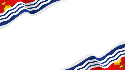 wavy Kiribati flag frame background with copy space for text. Kiribati national day