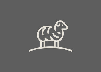 Minimal sheep line logo for farming, softness, or organic branding.