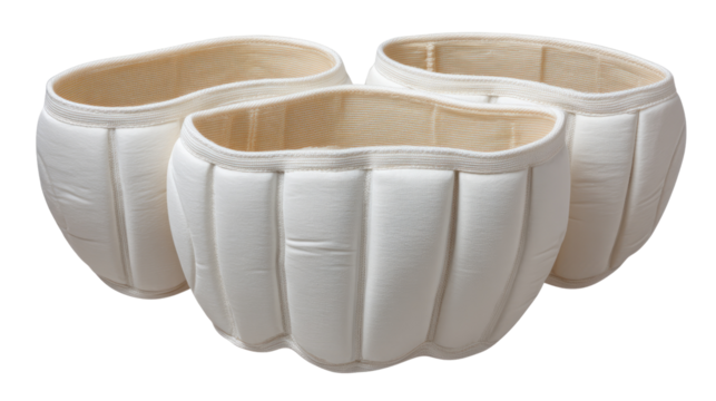 Sumo Wrestler Protective Belt: A studio shot presents three pristine sumo wrestler protective belts. These essential pieces of equipment are shown against a seamless backdrop
