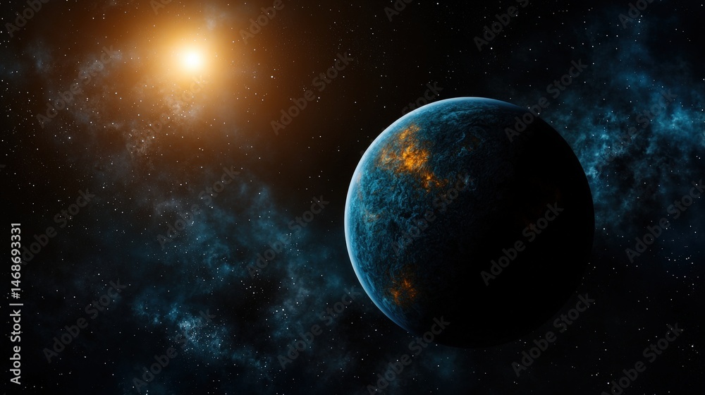 Poster exploring exoplanet discoveries high-tech observatory insights space digital art celestial perspecti