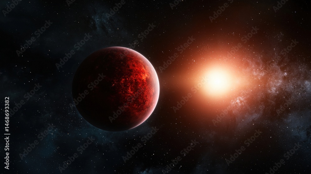 Poster High-tech observatory observing exoplanet discovery outer space digital art cosmic environment sci-fi concept