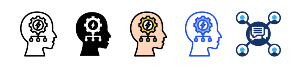 Critical Thinking Icon Collection With Multiple Styles