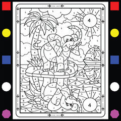 vector illustration Color by Number Coloring Book for Adults
