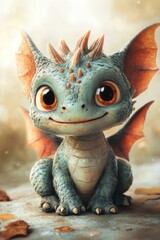 Little Cute Dragon Digital Concept, Generative AI