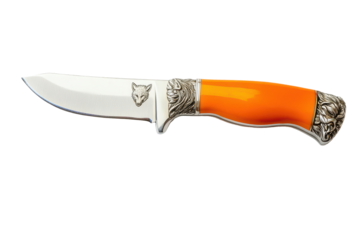 Orange handled hunting knife
