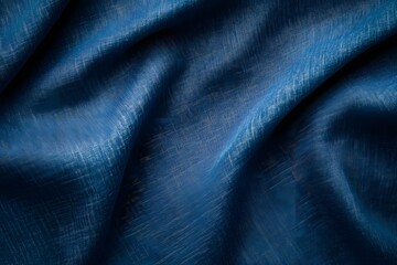 Obraz premium Elegant abstract fabric texture deep blue textile with subtle light reflections and artistic movement