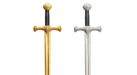 Two swords, gold and silver (6)