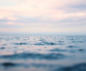 Fototapeta premium Tranquil Ocean Seascape with Blurred Waves in Sunset Light 