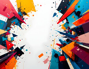 Abstract Geometric Shapes with Colorful Dynamic Design Background