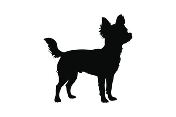 dog, silhouette, pet, animal, sitting, canine, companion, nature, elegant, artwork, black, white, shadow, shape, posture, calm, loyal, friendly, peaceful, tail, ears, fur, outline, domestic, art, mini