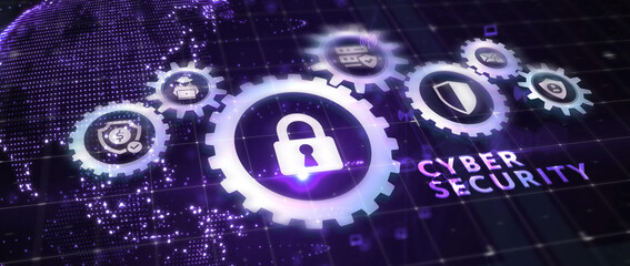 Cyber security data protection business technology privacy concept. 3d illustration