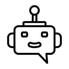 Chatbot Vector Line Icon Design