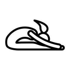 Yoga Pose Vector Line Icon Design