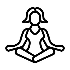 Meditation Vector Line Icon Design