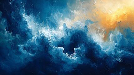 Obraz premium Abstract celestial storm scene with vibrant color blending.