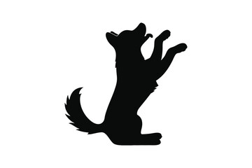 dog, silhouette, pet, animal, sitting, canine, companion, nature, elegant, artwork, black, white, shadow, shape, posture, calm, loyal, friendly, peaceful, tail, ears, fur, outline, domestic, art, mini