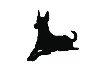 dog, silhouette, pet, animal, sitting, canine, companion, nature, elegant, artwork, black, white, shadow, shape, posture, calm, loyal, friendly, peaceful, tail, ears, fur, outline, domestic, art, mini