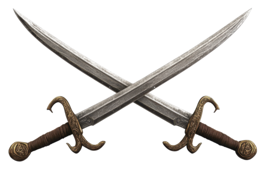 Crossed swords,  ancient and sharp