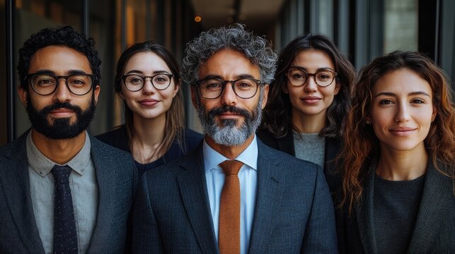 Business team stands united