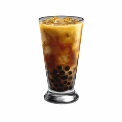 Refreshing Iced Brown Sugar Boba Tea in Tall Glass