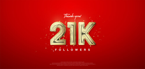 21k gold number, thanks for followers. posters, social media post banners.
