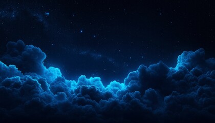 Fototapeta premium Night sky with glowing clouds