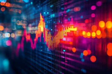Fototapeta premium Vibrant display of financial market data.